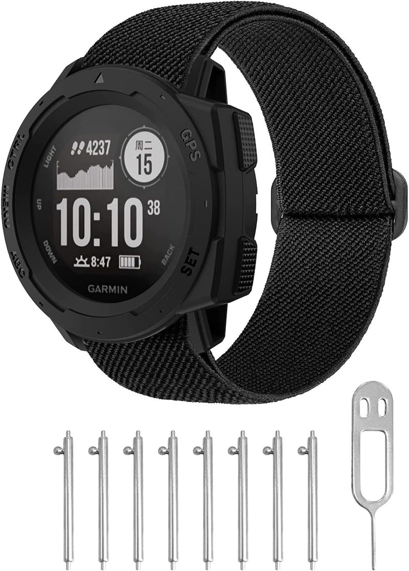 AHXLL 3 Packs Stretchy Nylon Bands Compatible with Garmin Instinct/Instinct 2 Solar/Instinct 3 45mm, 22mm Sport Breathable Wristband for Garmin Instinct Tactical/Solar/Tide/Esports - Image 3